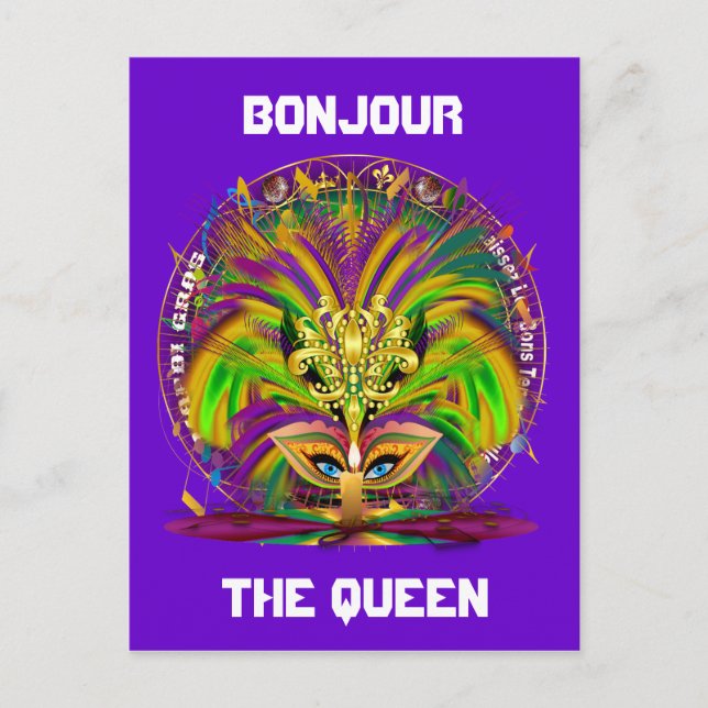 Cartão Postal De Convite Pacote Combo do Partido Mardi Gras (3 designs) (Frente)