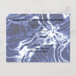 Cartão Postal De Convite Padrão brilhante azul