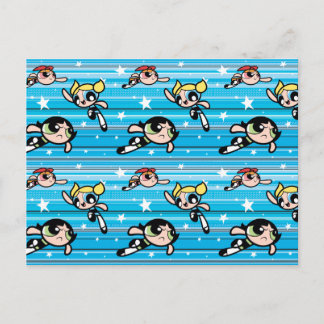 Cartão Postal De Convite Padrão de Estrela de Raparigas Powerpuff