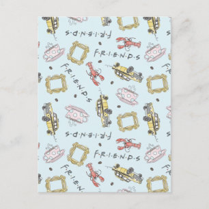 Cartão Postal De Convite Padrão de Ícones de Aquarela do FRIENDS™