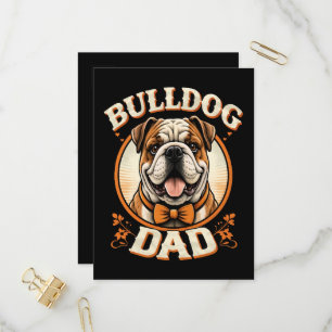 Cartão Postal De Convite Pai Bulldog – Dia dos Pais com Bulldog Vintage Fof
