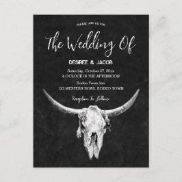 Cartão Postal De Convite País Oeste Negro E Touro Branco