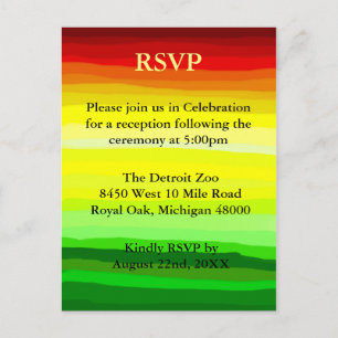 Cartão Postal De Convite Paisagem Abstrato Colorida - Cartão-postal RSVP