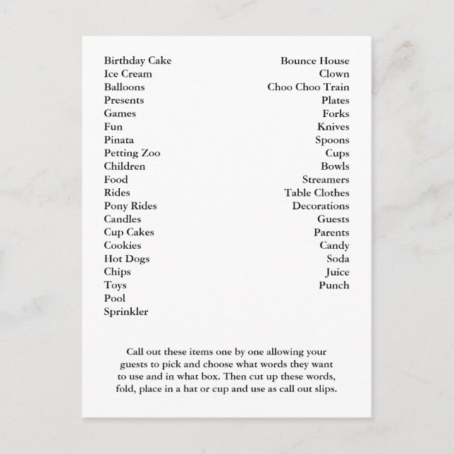 Cartão Postal De Convite Palavras de Chamada de Festa de aniversário de Car (Frente)