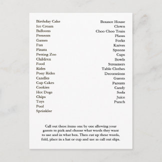 Cartão Postal De Convite Palavras de Chamada de Festa de aniversário de Car