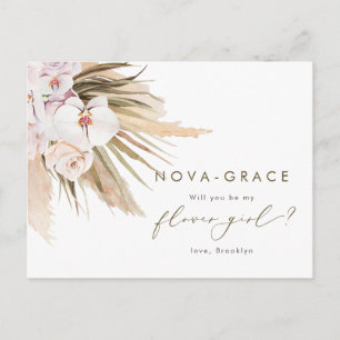 Cartão Postal De Convite Pampas Grass Você Será Minha Menina Flor