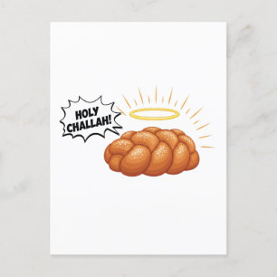 Cartão Postal De Convite Pão Judeu Challah Hanukkah Judeu Sagrado