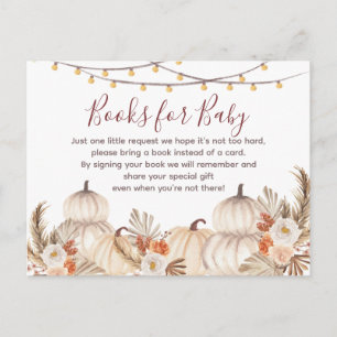 Cartão Postal De Convite Pãozinho-branco Livros florais para bebê