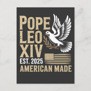 Cartão Postal De Convite Papa americano Leão Igreja Católica Fé Cristã