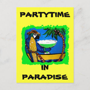 CARTÃO POSTAL DE CONVITE PAPAGAIO DE FESTA