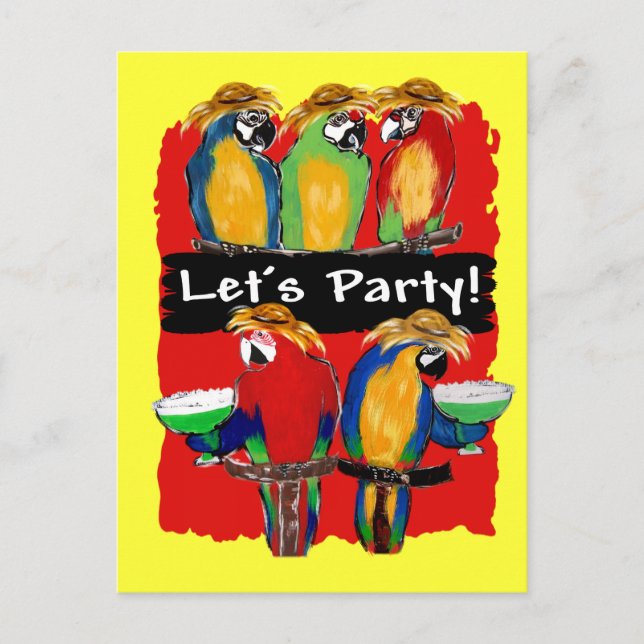 Cartão Postal De Convite PAPagaios DE FESTA (Frente)