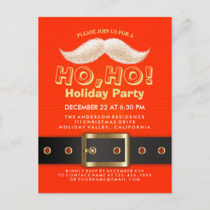 Cartão Postal De Convite Papais noeis Adequam Natal Ho, Ho, Festa de Férias