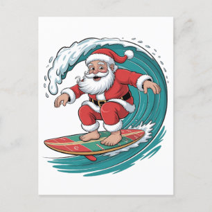 Cartão Postal De Convite Papais noeis surfando Natal Surf Natal Natal Natal