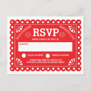 Cartão Postal De Convite Papel Picado que Wedding RSVP