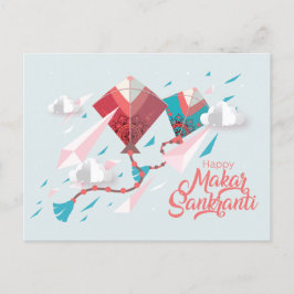 Cartão Postal De Convite Papercut Makar Sankranti
