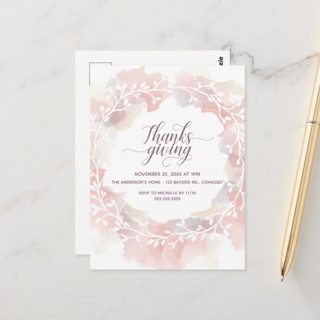 Cartão-postal de convite para ação de graças (Frente/Verso In Situ)