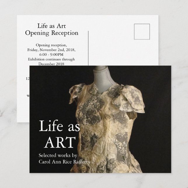 Cartão-postal de convite para apresentação de arte (Frente/Verso)