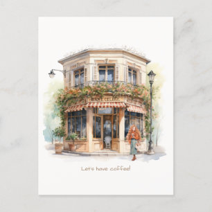 Cartão-postal de convite para café