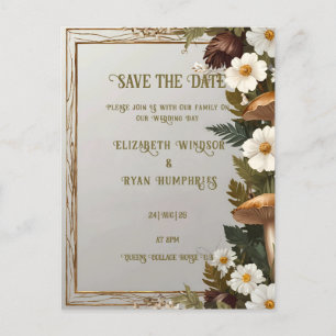 Cartão-postal de convite para casamento botânico