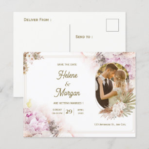 Cartão postal de convite para casamento de Beige C