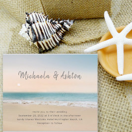 Cartão postal de Convite para Casamento de Praia M