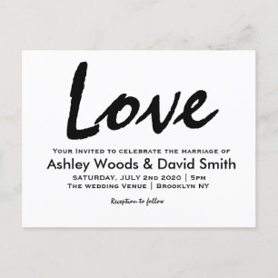 Cartão-postal de Convite para Casamento de Script 