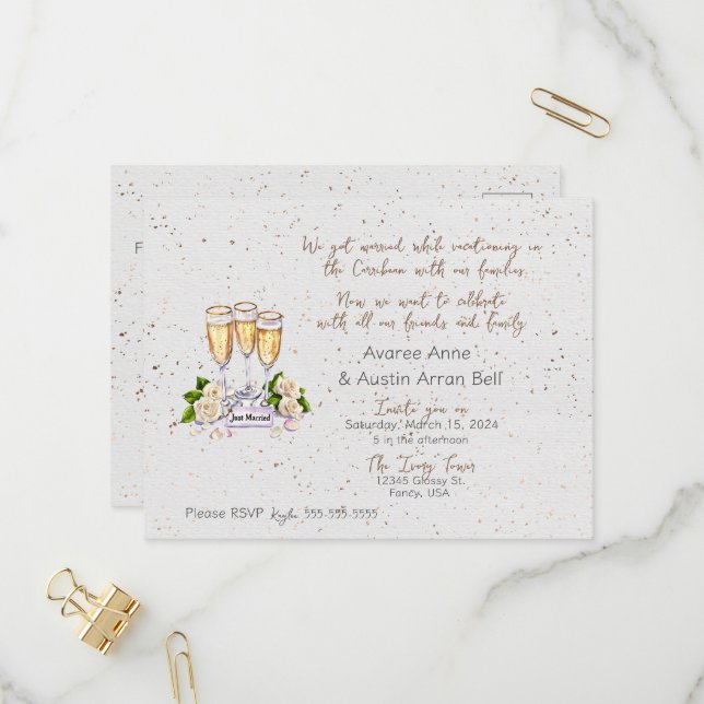 Cartão-postal de convite para casamentos de cerimô (Frente/Verso In Situ)