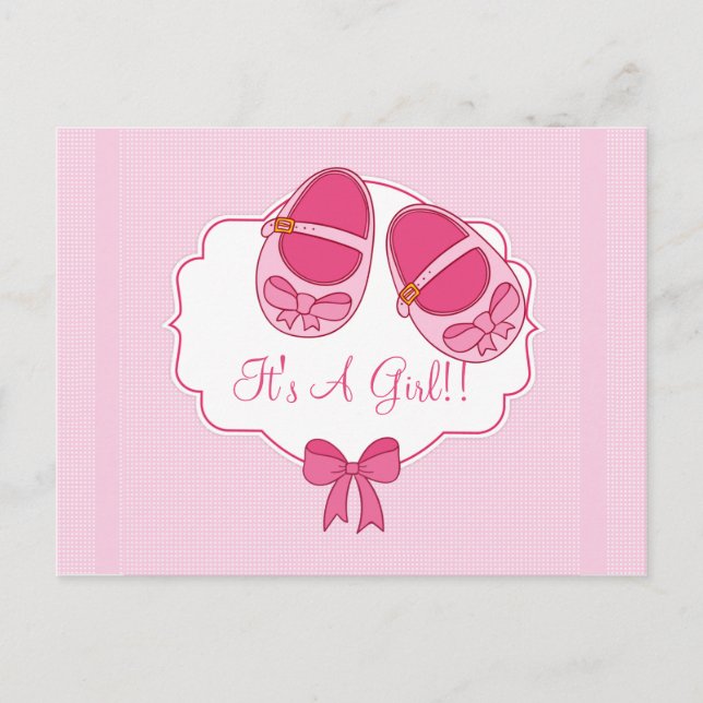 Cartão-postal de convite para Chá de fraldas "Mary (Frente)