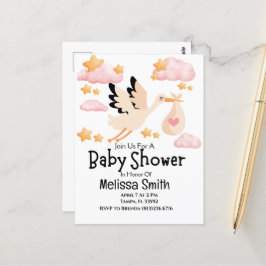 Cartão-postal de convite para Chás de fraldas de B