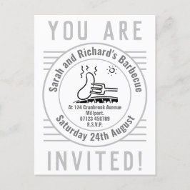 Cartão-postal de convite para churrasco de festas 