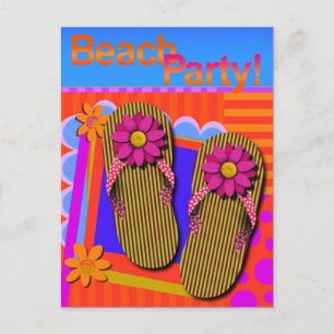 Cartão-postal de convite para diversão de praia