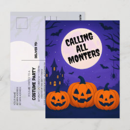 Cartão-postal de convite para festas de fantasia d