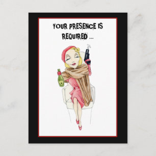 Cartão-postal de convite para homicídio de mulhere