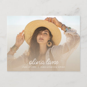 Cartão-postal de convite para licenciatura com fot
