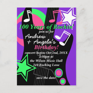 Cartão postal de convite para o aniversário do Roc