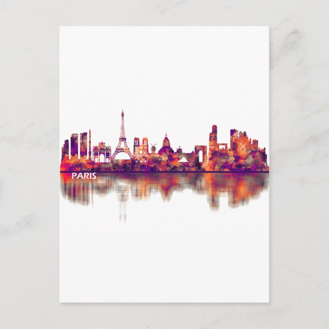 Cartão Postal De Convite Paris França Skyline (Frente)