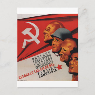 Cartão Postal De Convite Partido Comunista (1937)_Propaganda Poster