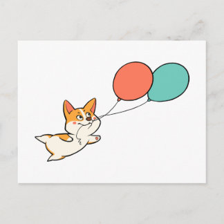Cartão Postal De Convite Partido Corgi