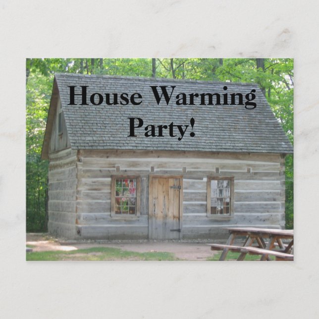 Cartão Postal De Convite Partido do Aquecimento da Casa! (Frente)