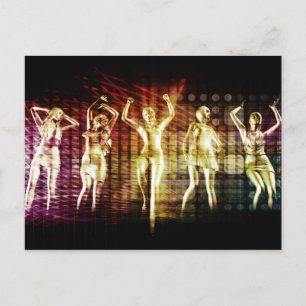 Cartão Postal De Convite Partido do delírio da praia com as meninas de