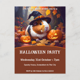 Cartão Postal De Convite Partido do Dia das Bruxas de Suíno