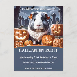 Cartão Postal De Convite Partido do Dia das Bruxas de Suíno