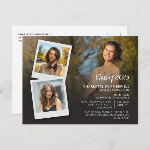 Cartão Postal De Convite Partido do Formando de Colagem de Fotografias do F