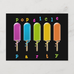 Cartão Postal De Convite partido do popsicle