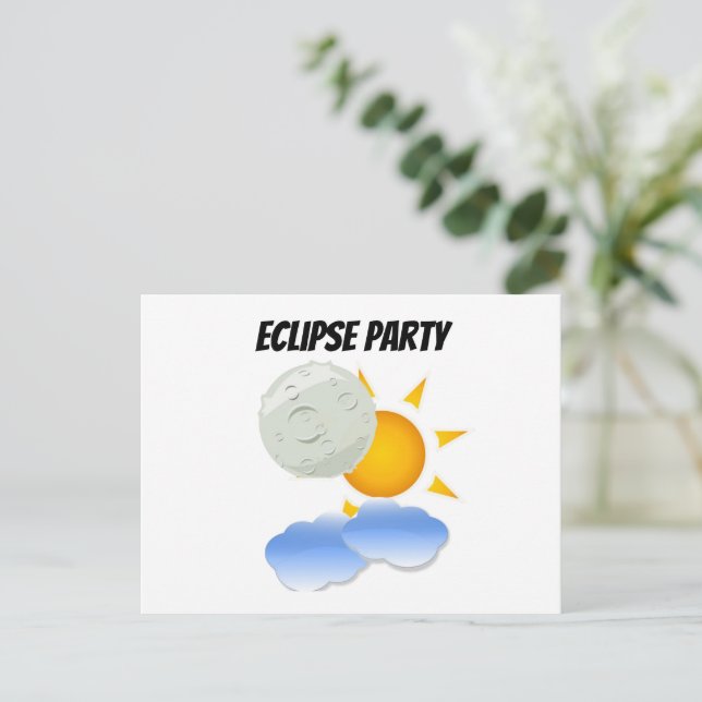 Cartão Postal De Convite Partido Eclipse (Em pé/Frente)