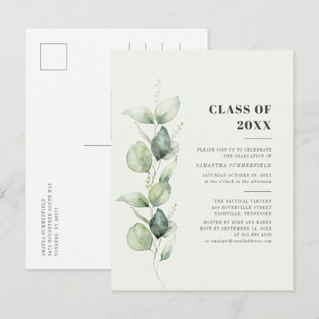 Cartão Postal De Convite Partido Formando Eucalyptus 2025 (Frente/Verso)