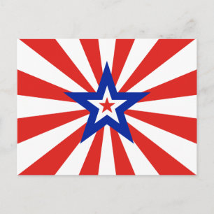 Cartão Postal De Convite Partido Patriótico Estrela Vermelha Americana Expl