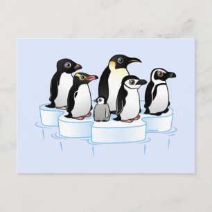 Cartão Postal De Convite Partido Pinguim