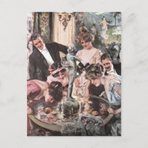 Cartão Postal De Convite Partido Vitoriano das Bruxas