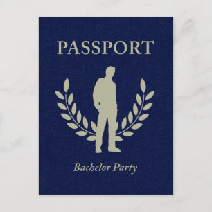 Cartão Postal De Convite passaporte para despedida de solteiro